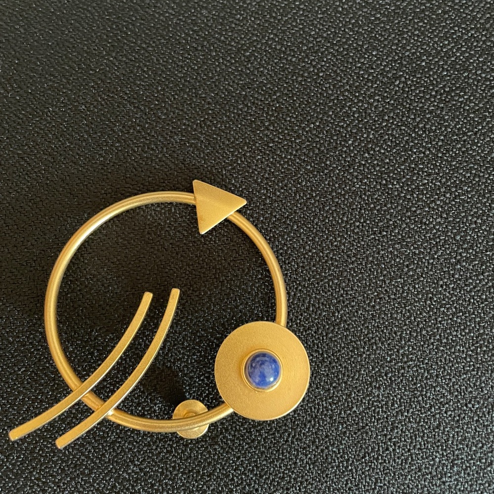 Gold and Blue Brooch